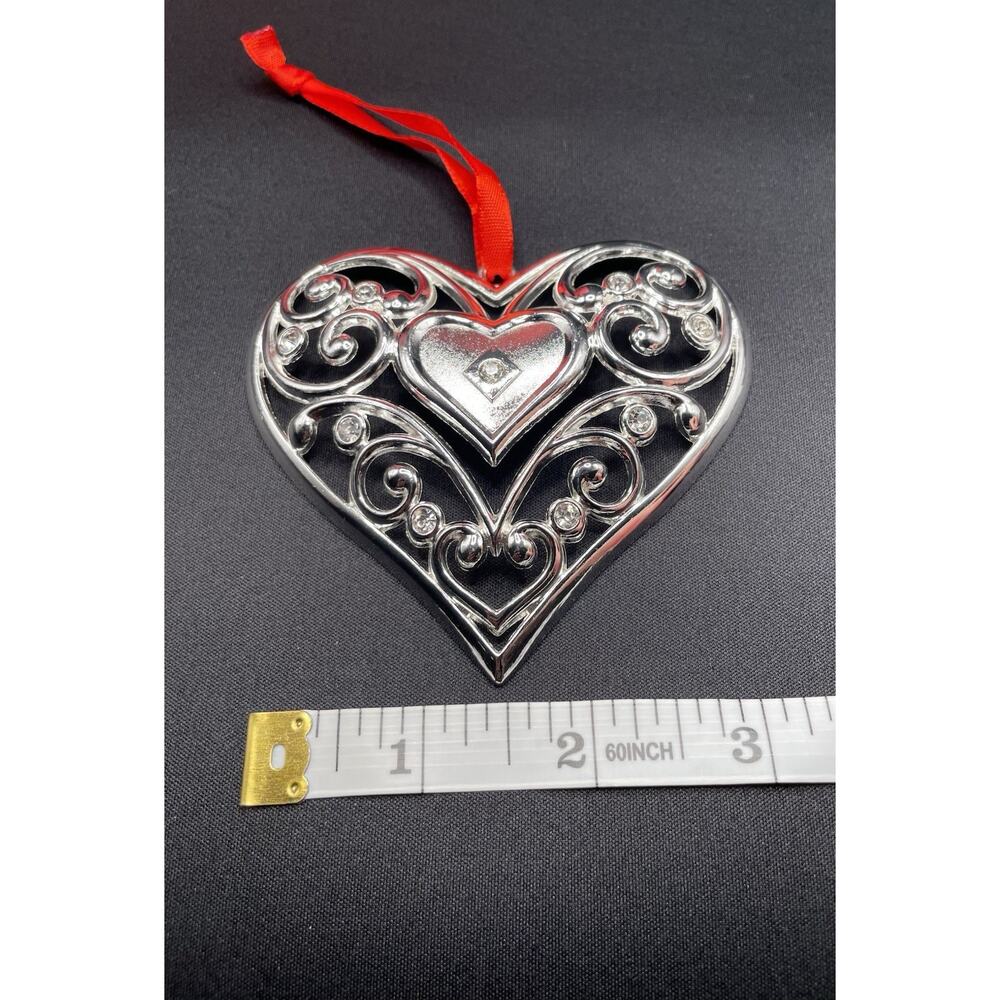 Lenox Sparkle & Scroll Large‎ Heart Shaped Ornament Clear Crystals. New in Box - Picture 6 of 6